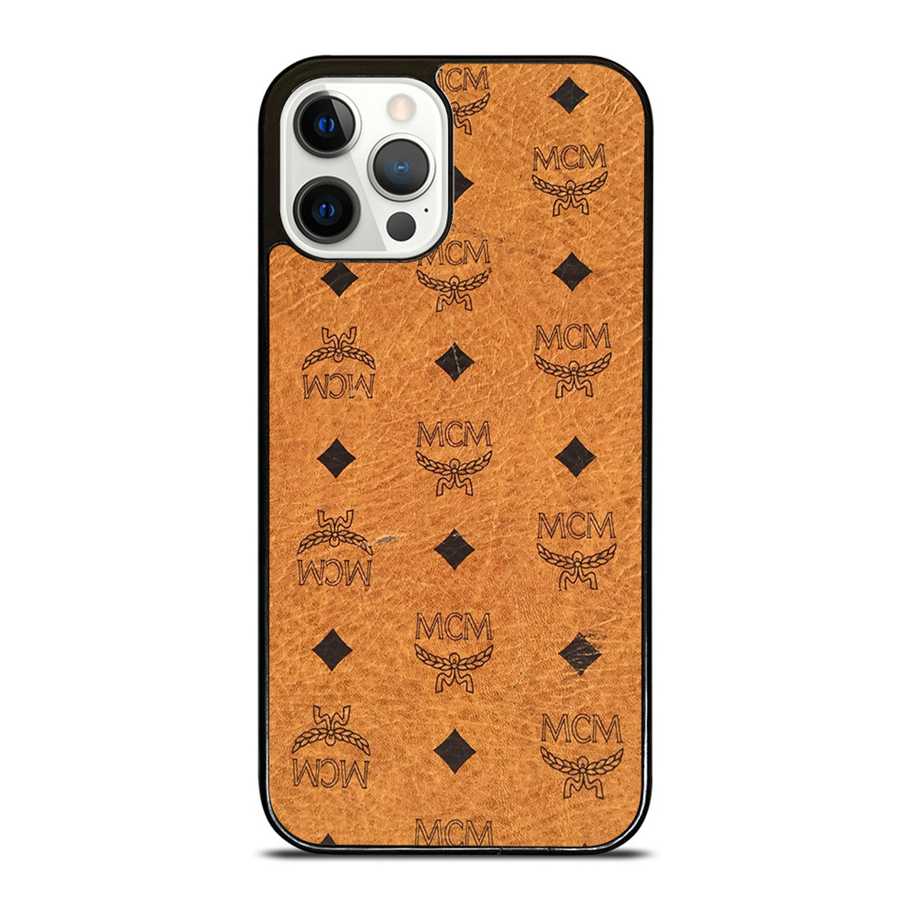 MCM WORLD WIDE BROWN LEATHER iPhone 12 Pro Case Cover